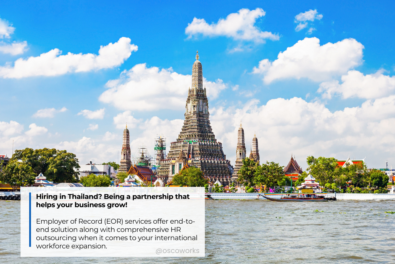 EOR services offer workforce expansion in Thailand Oscoworks Professional HR& Payroll Services & Thai Visa Work Permit Consulting 2025 Thailand EOR PEO